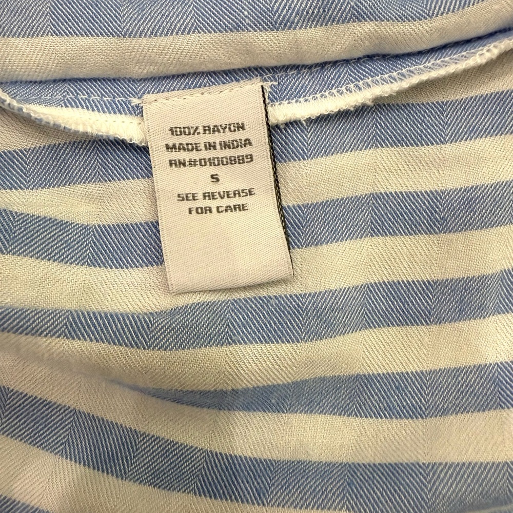 NEW WITH TAGS! Blue & White Striped Tiered Ruffle Tunic Top | Small - Picture 7 of 7